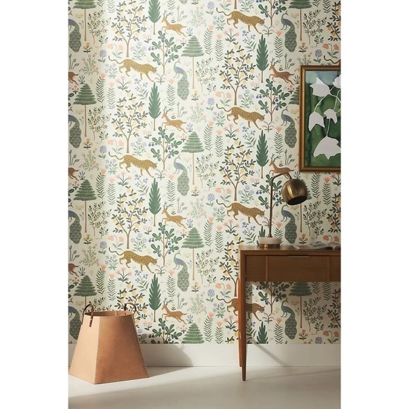 Anthropologie Wall Decor Anthropologie Rifle Paper Co Menagerie Peel Stick Wallpaper Cream